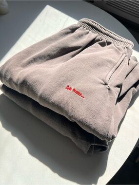 iets frans Brown Sweatsuit set with Red Embroidery